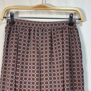 🦆 nwt Anne Klein II A-Line Skirt with Retro Pattern in gray and Purple vintage